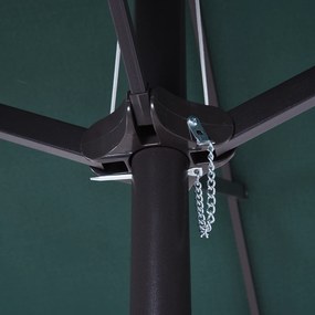 Outsunny Podwójny Parasol Owalny do Ogrodu z Korbką i Stojakiem, Ciemnozielony, Duży Rozmiar 460x270x240cm, Ochrona przed Słońcem | Aosom PL