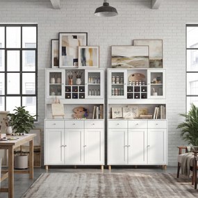 HOMCOM Kredens Witryna do Pracowni i Atelier Nowoczesna Szafka na Akcesoria i Dzieła Płyta MDF 100x40x180 cm | Aosom PL