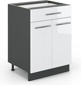 Szafka dolna do kuchni biały wysoki połysk 60x51.6x82 fame-line