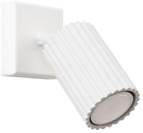 Kinkiet KARBON biały ryflowany z regulowanym kloszem SOLLUX  LIGHTING