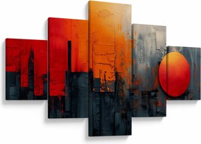 Obraz - Abstrakcyjny obraz miasta (125x70 cm)