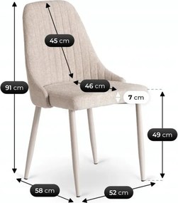 Zestaw Stół Rozkładany LUIGI 160-240 cm Szary Marmur/Kaszmir i 4 Krzesła TORINO Kremowe