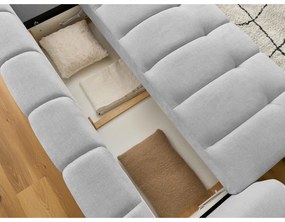 Jasnoszara rozkładana/ze schowkiem sofa 251 cm Fuji – Bobochic Paris