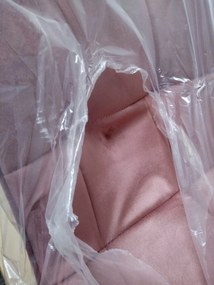 PROMOCJA Krzesło jadalniane SPLIT VELVET ze złotymi nogami, ciemnoróżowe II. jakość