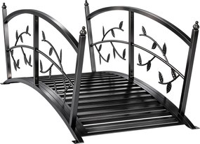 Outsunny Dekoracyjny mostek ogrodowy z metalu 120 cm z bezpiecznymi balustradami, antyczny wygląd, odporny na korozję, łatwy montaż | Aosom PL