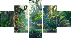 Obraz - Ilustracja lasu tropikalnego (125x70 cm)