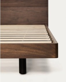 Brązowe łóżko dwuosobowe z litego drewna brzozowego ze stelażem 160x200 cm Norlen – Kave Home