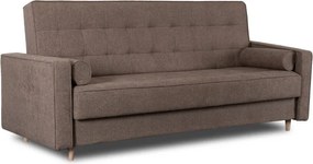 Sofa z Funkcją Spania MALTA Wersalka Rozkładana Dwuosobowa Brązowa Nowoczesna do Salonu