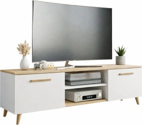 Biała Szafka Rtv Na Nóżkach B1-S29