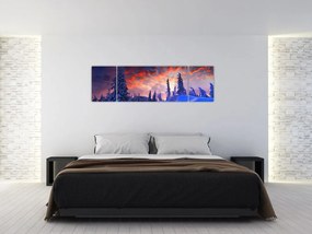 Obraz - Zimowy zmierzch (170x50 cm)