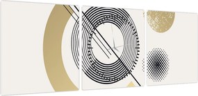 Obraz - Kształty geometryczne N⁰2 (z zegarem) (90x30 cm)
