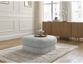 Jasnoszary podnóżek z tkaniny szenilowej Leonore – Bobochic Paris