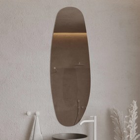 Lustro owalne bez podświetlenia bezramowe 55 x 150 cm DELIS | Różne kolory szkła : Kolor - Brąz