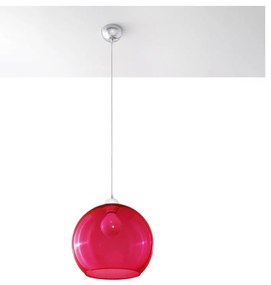 Czerwona lampa wisząca ze szklanym kloszem ø 30 cm Bilbao – Nice Lamps