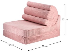 Różowy sztruksowy fotel dziecięcy Flipster – Wigiwama