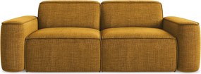 3-osobowa kanapa modułowa - z tkaniny strukturalnej - musztardowy - OMAO