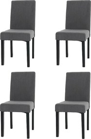 Krzesło do jadalni Littau Cord (zestaw 4 sztuk),  ciemnoszary, ciemne nogi