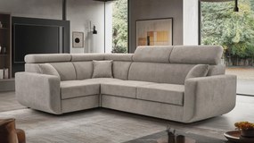 Masseno Narożnik RENO z funkcją spania i pojemnikiem na pościel Narozniki L, Rozkładana sofa - Szary, VELO 633