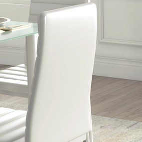 HOMCOM Zestaw stołowy 5 części stół i 4 krzesła nowoczesny biały do jadalni | Aosom PL