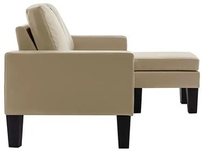 3-osobowa sofa z ekoskóry z podnóżkiem cappuccino - Lencor 4Q