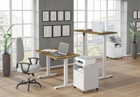 Biurko elektrycznie regulowane dąb artisan + biały B1-T43