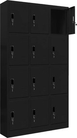 Szafa BHP z 12-skrytkami 90x40x185 cm Marcin, czarna