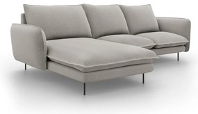 Jasnoszara sofa narożna Cosmopolitan Design Vienna, lewostronna