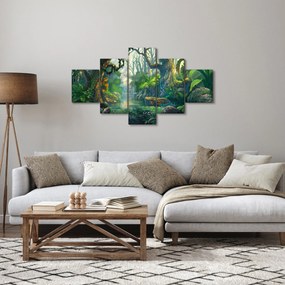 Obraz - Ilustracja lasu tropikalnego (125x70 cm)