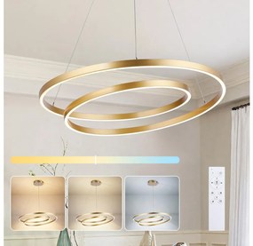 Brilagi-LED ściemnialny żyrandol na linkach TWISTER LED/75W/230V śr. 70 cm złoty + z pilotem