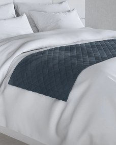 Narzuta hotelowa bieżnik Velvet 60x200cm kolor niebieski tkanina połyskliwa, welwetowa