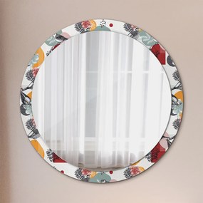 Lustro dekoracyjne okrągłe Abstrakcja z ptakami