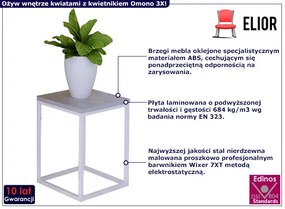 Minimalistyczny kwietnik biały + beton - Omono 3X