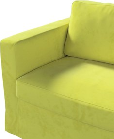 Pokrowiec na sofę Karlstad 2-osobową nierozkładaną długi kolor zielony tkanina połyskliwa, welwetowa