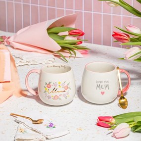 Jasnoróżowy porcelanowy kubek 450 ml Mama You Are Blooming – Sass &amp; Belle