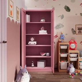 Szafa na dokumenty biurowa metalowa pudrowy róż: Fresh Style JAN H, 900 x 1950 x 400 mm