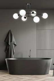Czarna lampa ze szklanymi kloszami - D072 P7-L14