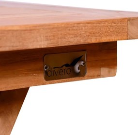 Stół jadalniany DIVERO, obrobione drewno teakowe, 120 x 70cm