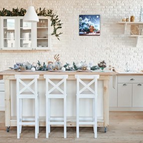 Zegar ścienny Święta Piernik Śnieg Choinka