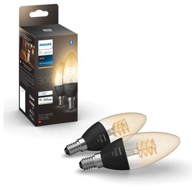 SET 2x LED Ściemniana żarówka Philips Hue WHITE FILAMENT E14/4,5W/230V 2100K