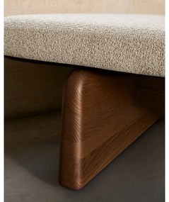 Beżowo-ciemnonaturalny szezlong z tkaniny szenilowej (strona zmienna) Topaz – Kave Home