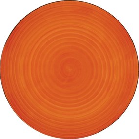 Lamart LT9081 ceramiczny płytki talerz Happy,średnica 26,8 cm, pomarańczowy