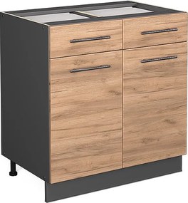 Szafka dolna do kuchni złoty dąb energetyczny 80x51.6x82 fame-line