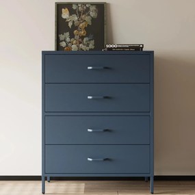 Komoda metalowa 4 szuflady Modern Carla granatowa