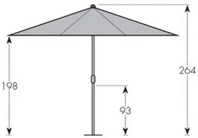 ALU WOOD 3,5 m - parasol z rączką z ochroną ULTRA UV : Substancja Desen - 846