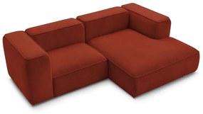 Ceglasty narożnik z materiału bouclé (prawostronny) Zephyr – Bobochic Paris
