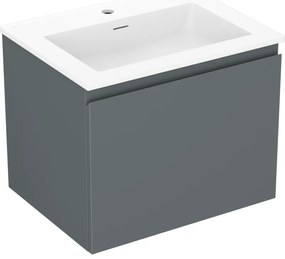 Mexen Orio szafka łazienkowa 60 cm z umywalką Otis, 1 szuflada, grafit mat/biała mat - 91A10-06047-1-BF66-W18M01