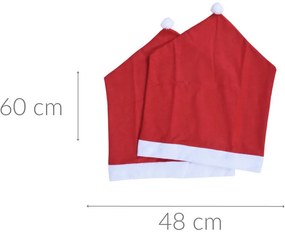 Pokrowiec na krzesło, czapka Mikołaja, 60 cm, 2 sztuki