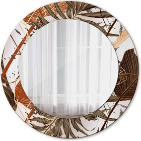 Lustro z nadrukiem dekoracyjne okrągłe Liście palmowe