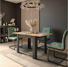 Stół jadalny antracyt/złoty dąb 100x80x76 repose