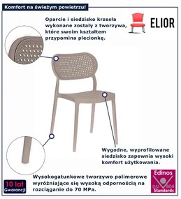 Nowoczesne krzesło do ogrodu w kolorze taupe C2-S60